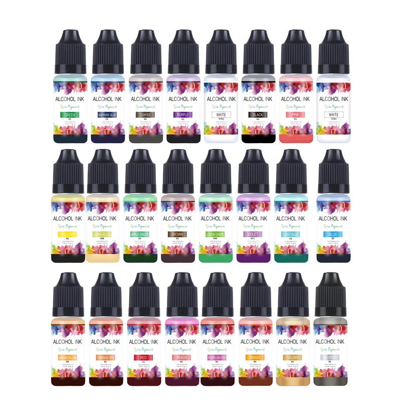 Resin Pigment Alcohol Ink - 10ml/Bottle 22Colors Alcohol Ink Epoxy Resin