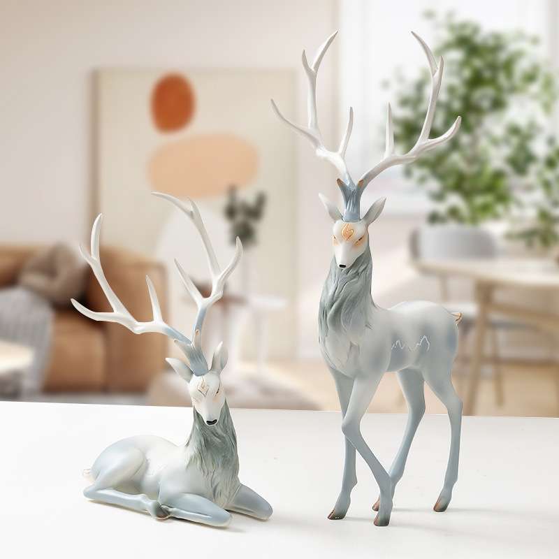 Resin Art For Anniversary Gift - Light Luxury Elk Resin Crafts Ornaments.
