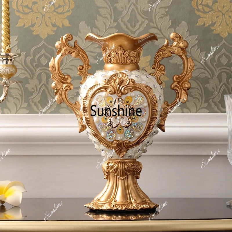 Resin Art Gift For Wedding - European Luxury Palace Resin Vase Ornaments