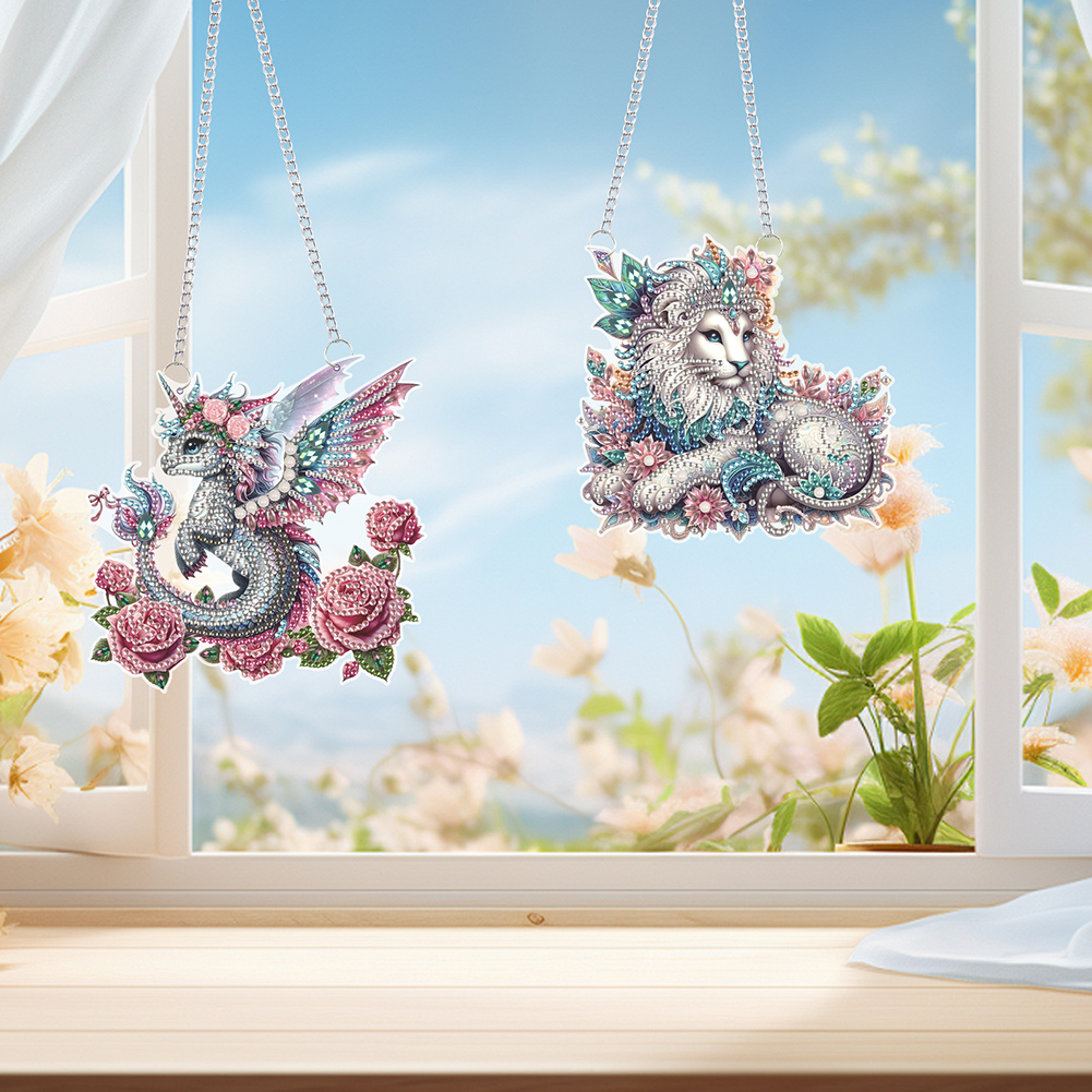 Resin Art Hanging - 2Pcs PET Special Shaped Cartoon Animal