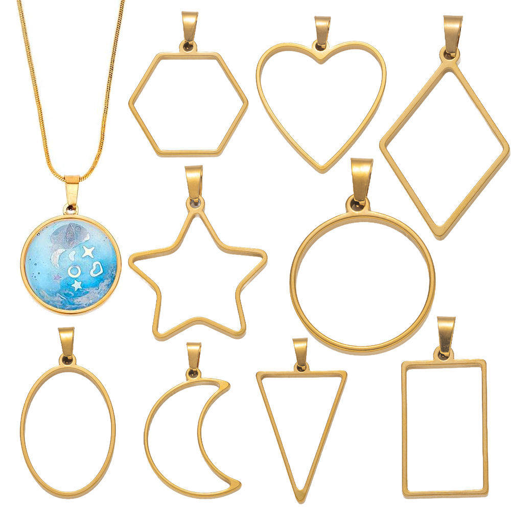 Resin Art Jewelry Kit - 5pcs Stainless Steel Open Back Resin