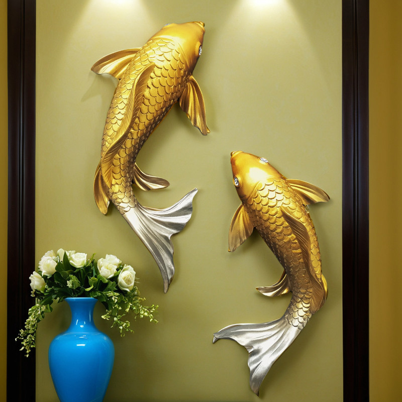 Resin Art Hanging - Lucky Koi Fish 3D Wall Decor,