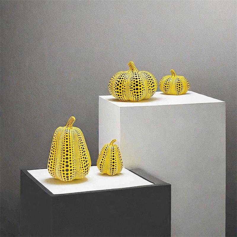 Resin Art Gift For Wedding - Yellow Pumpkin Resin Pigeon Owl Statue