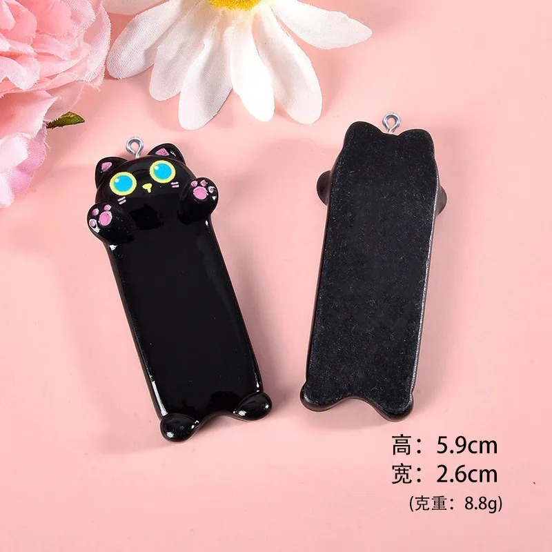 Resin Art Earrings - 5pcs Lovely Cartoon Cat Resin Charms
