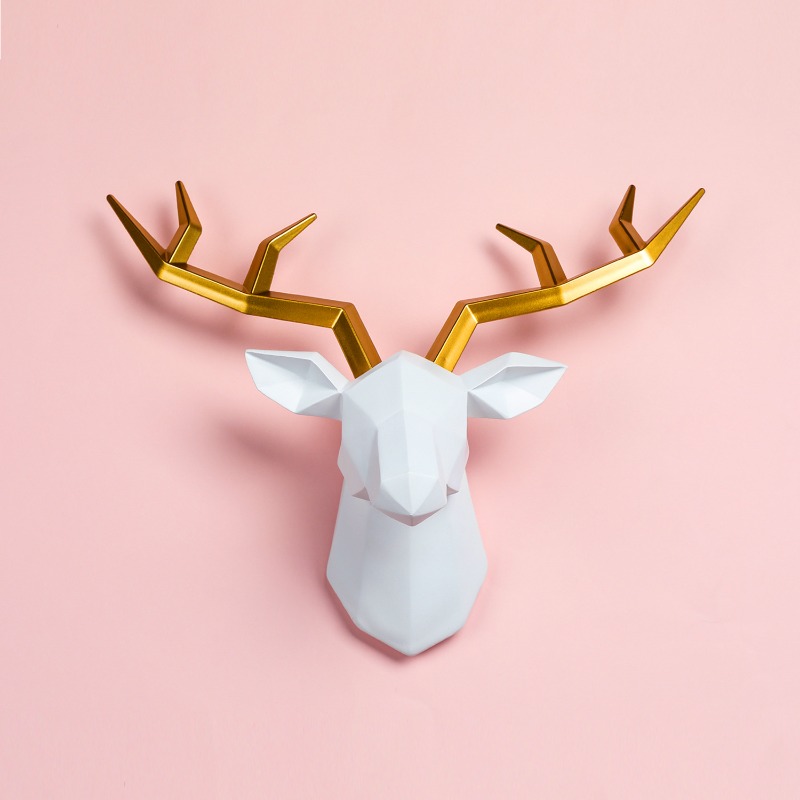 Resin Art Hanging - 1PC Deer Head Sculpture Animal Statue