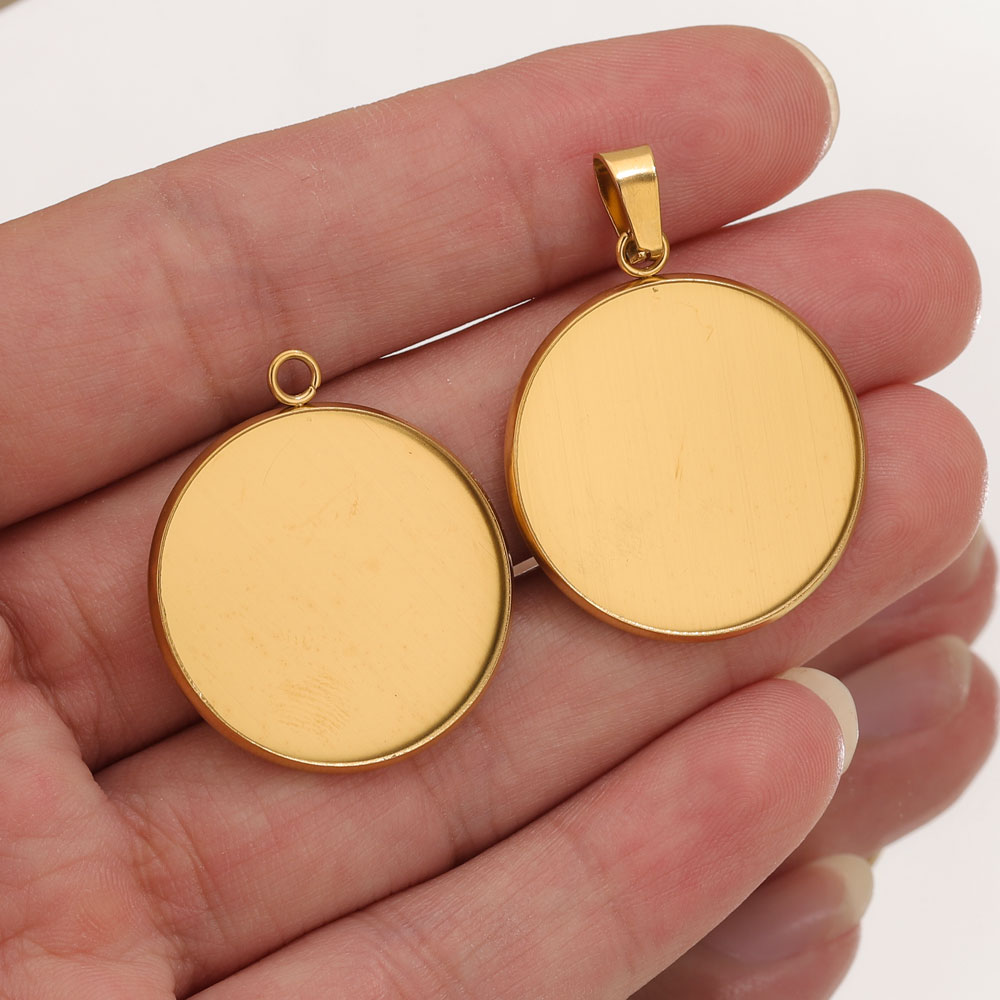 Resin Art Jewelry Kit - 10pcs Stainless Steel Gold Pendants Resin