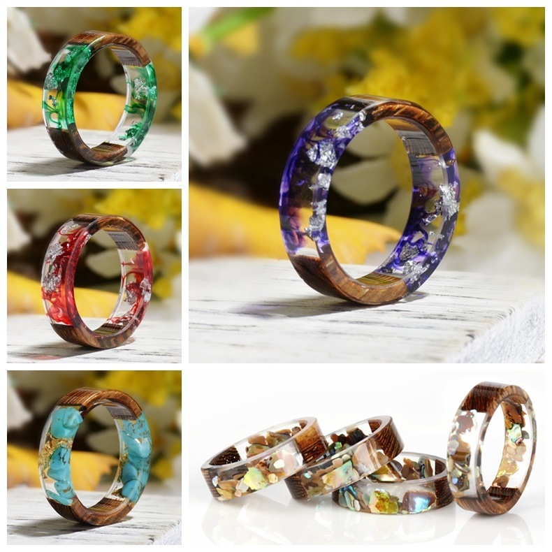 Resin Art Ring - Creative Wooden Resin Ring for Women