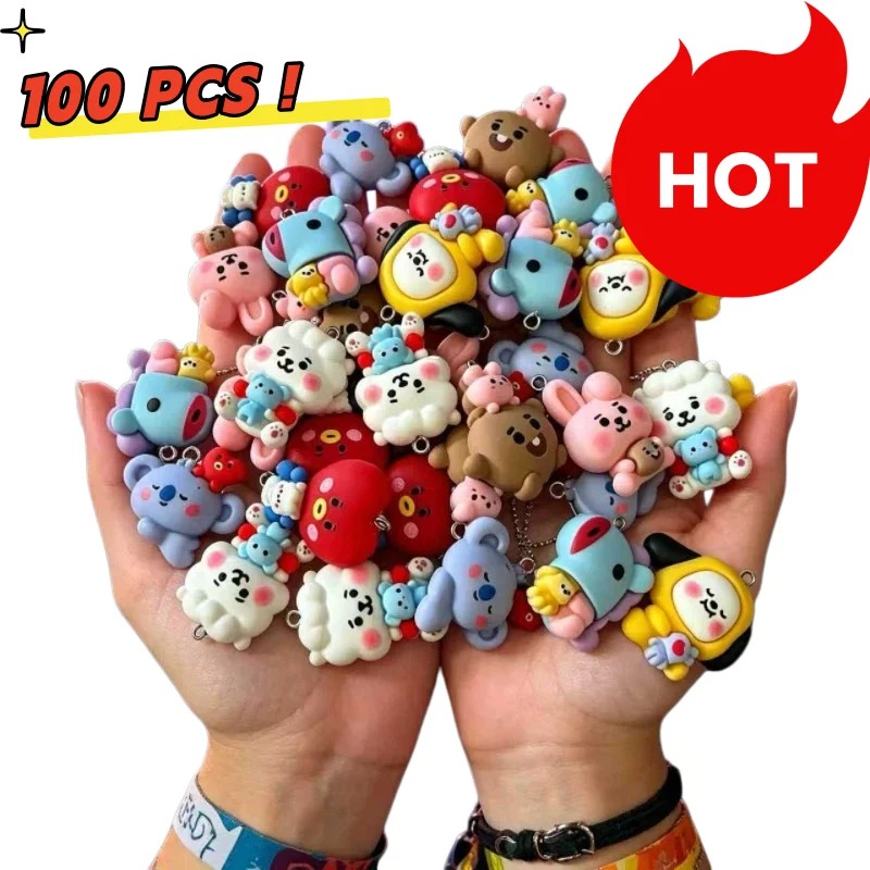 Resin Art Jewelry Kit - 7pcs BT21 Resin Cartoon Charm DIY