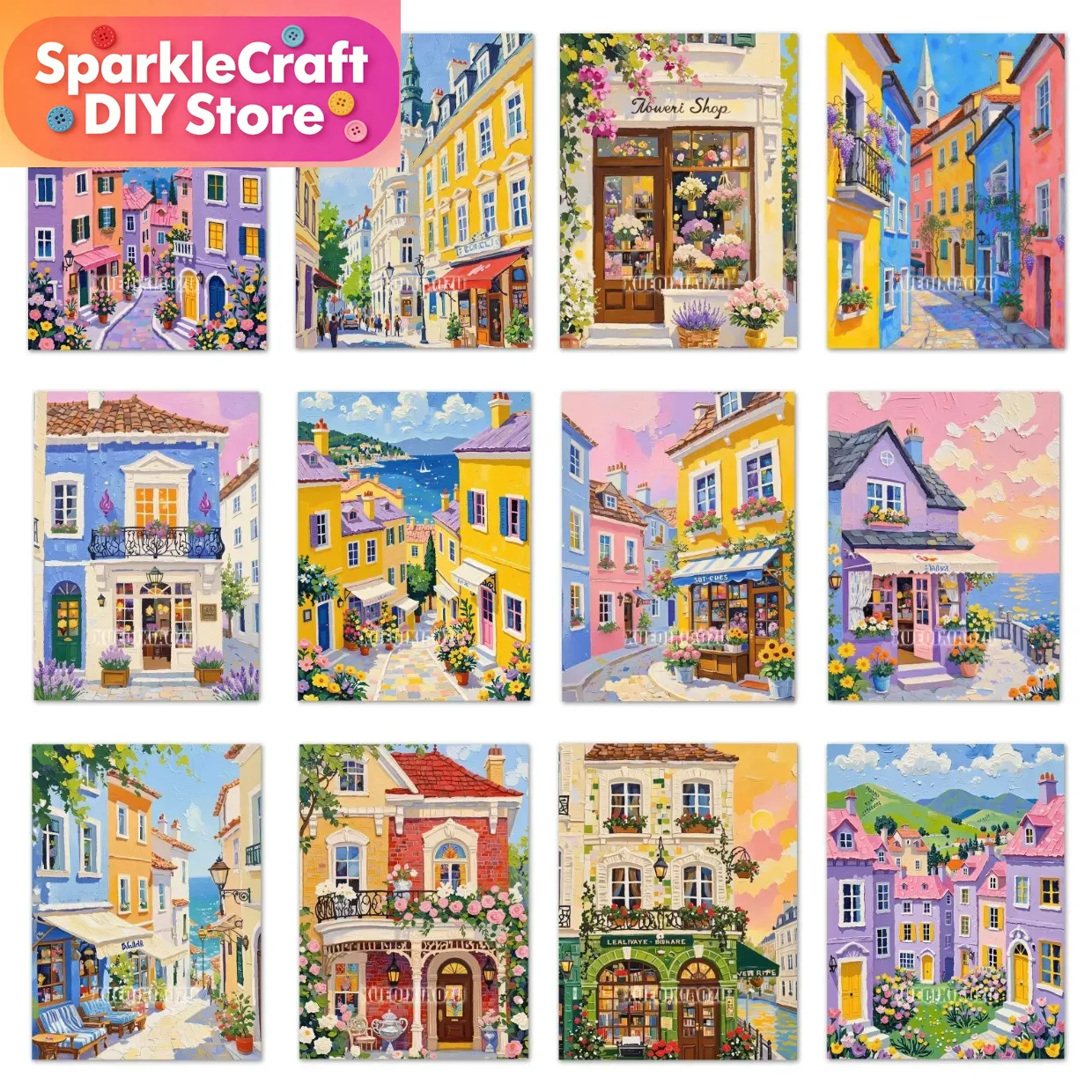 Resin Art World - Cartoon Fairy Tale World Colorful Town
