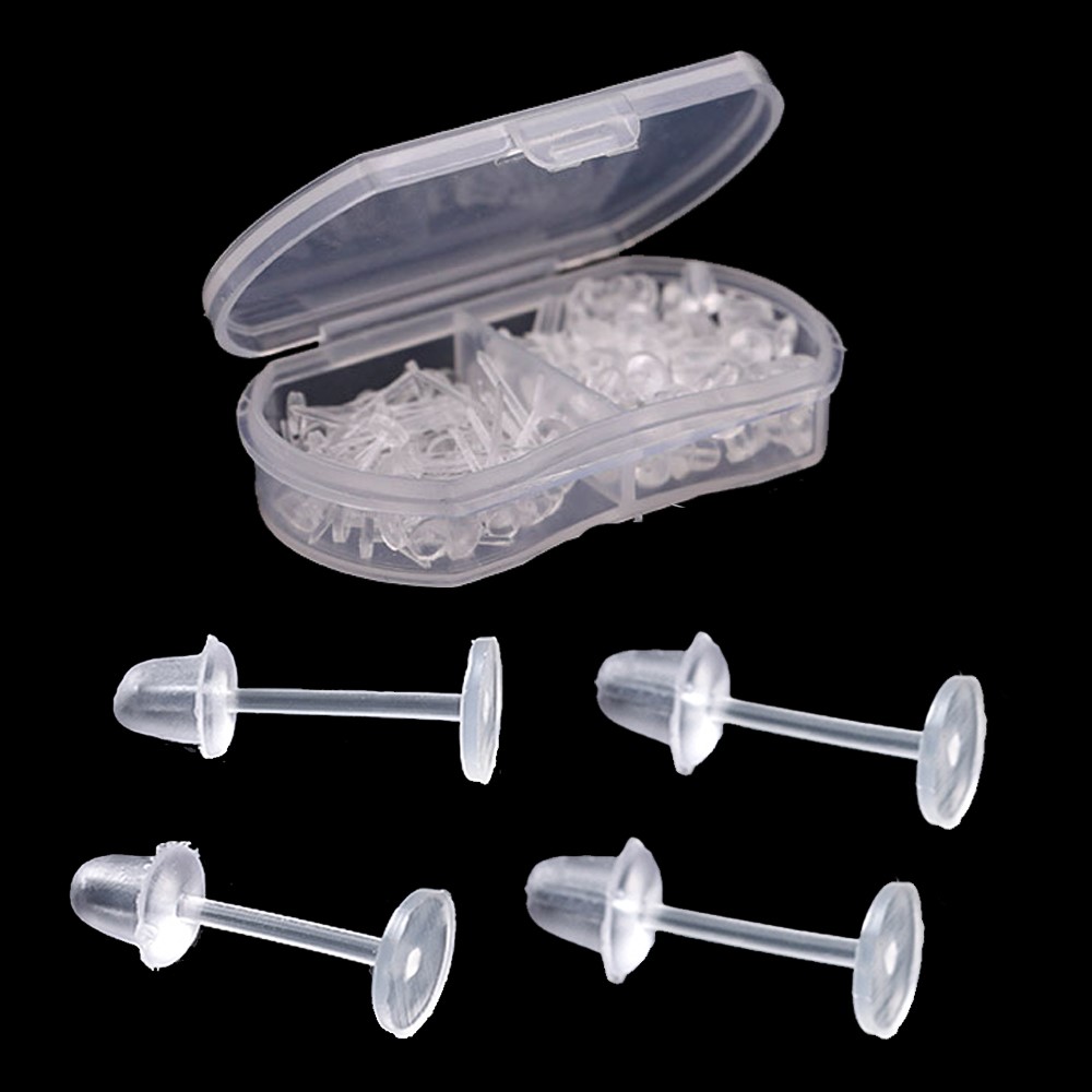 Resin Art Earrings - 100pcs White Hypoallergenic Earrings Plastic Clear