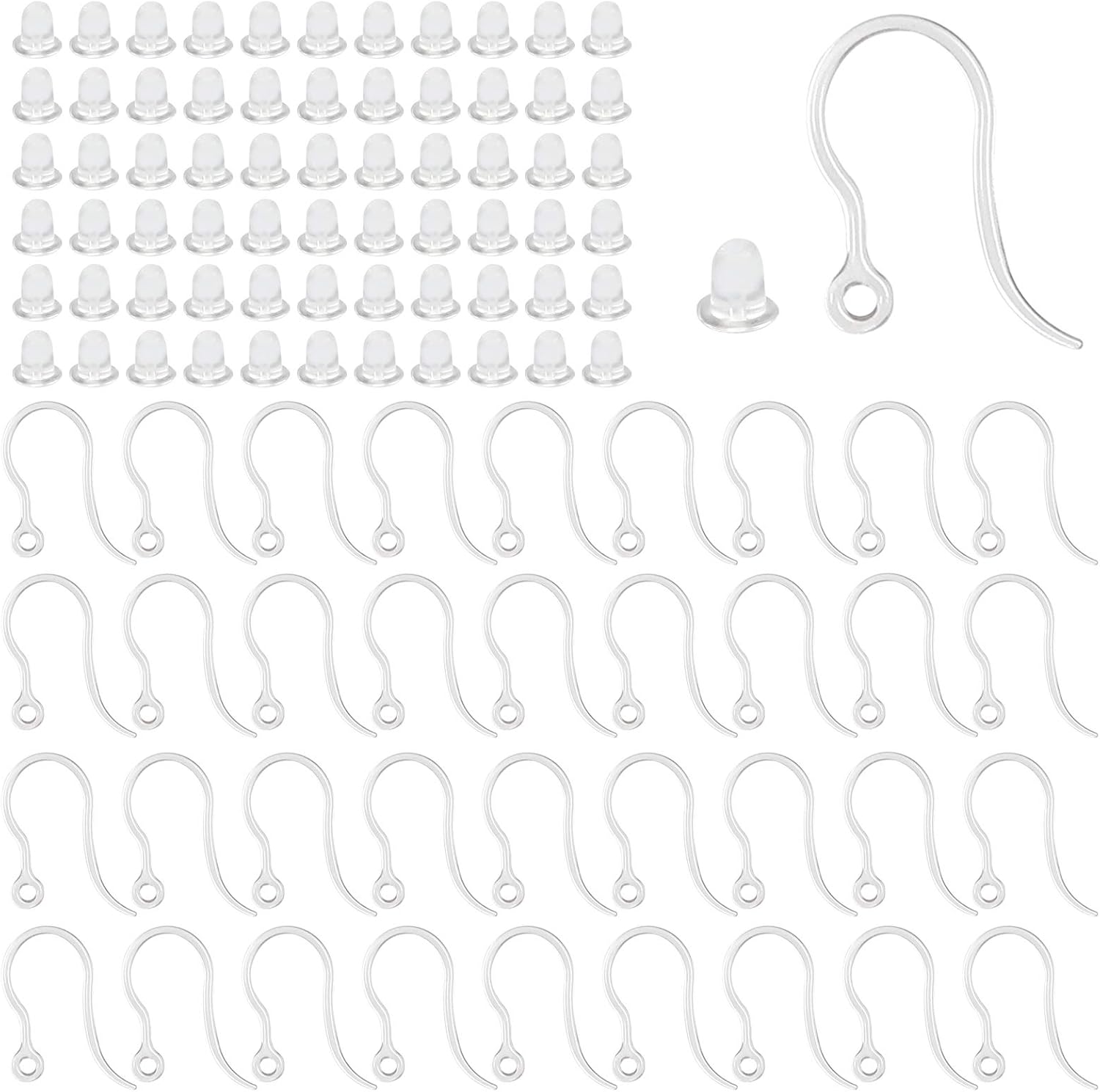 Resin Art Jewelry Kit - 40pcs Clear Plastic Earring Hooks Ear