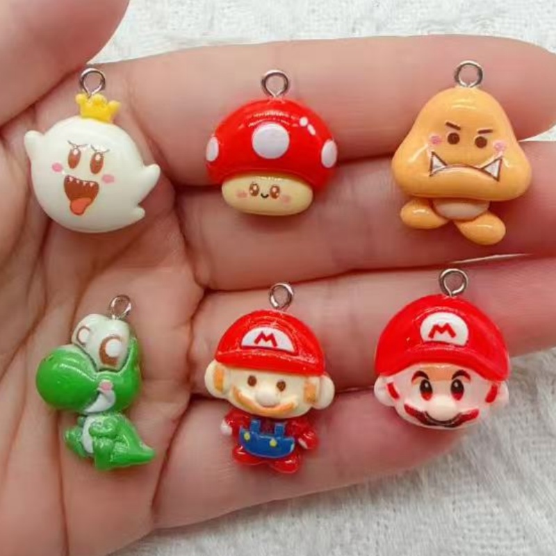 Resin Art Jewelry Kit - 10pcs resin cartoon pendant, DIY jewelry