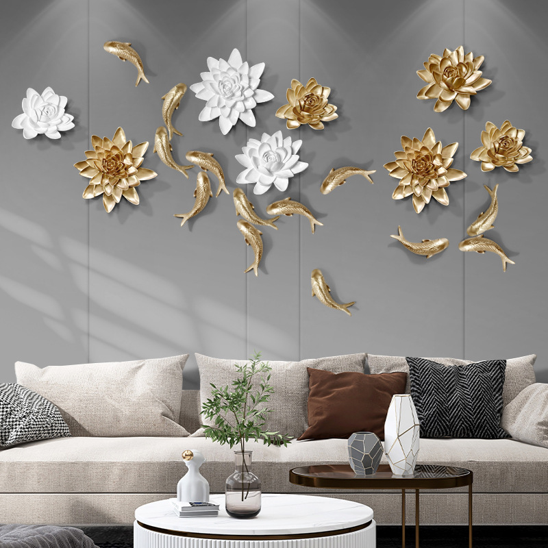 Resin Art Hanging - Chinese Feng Shui JinLi Golden Koi