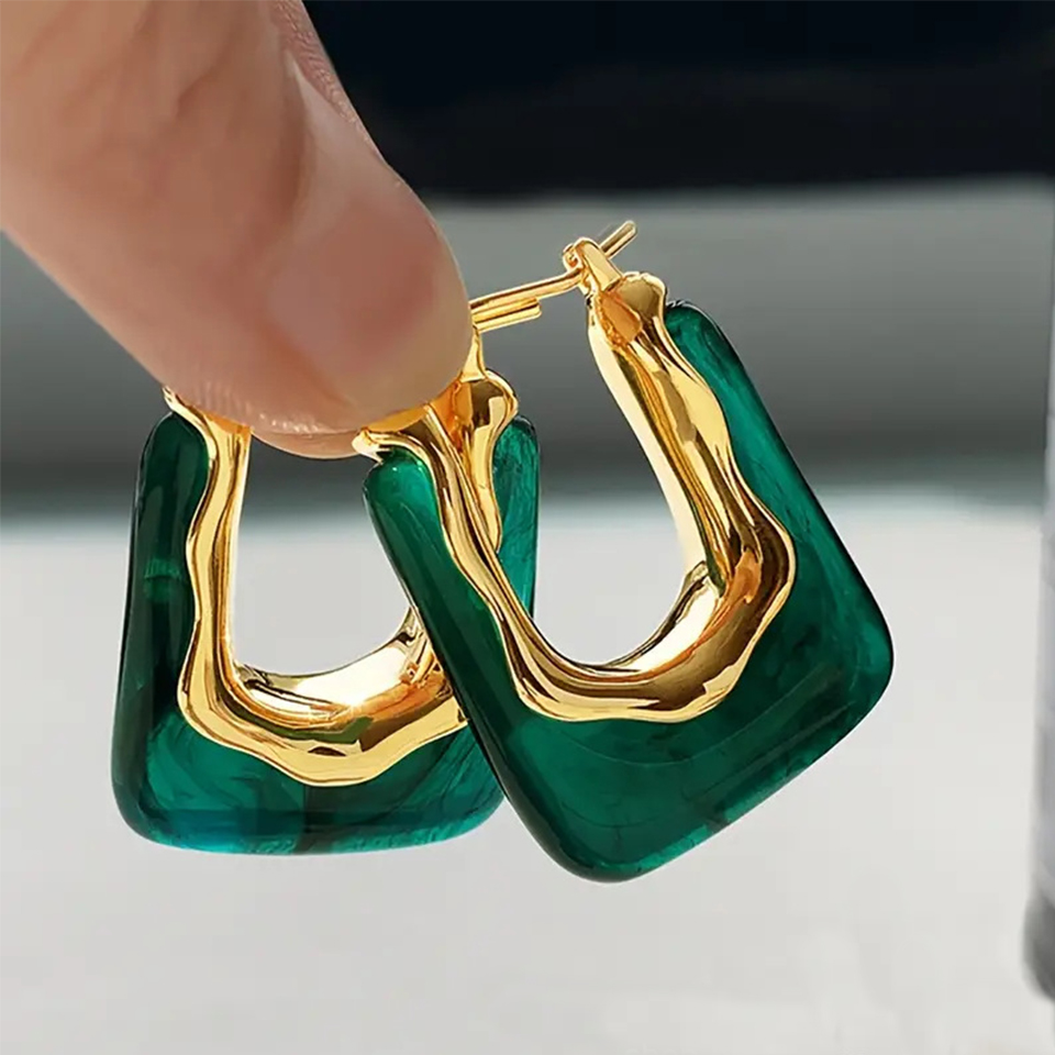 Resin Art Ring - Yupsk French Fashion Vintage U-Shaped Hoop