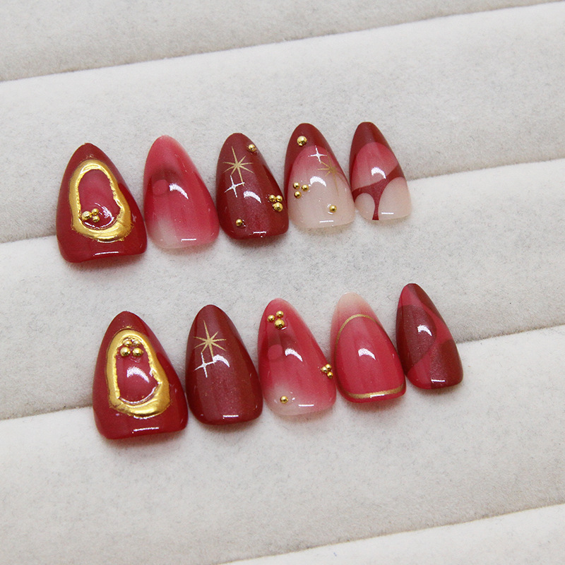 24pcs Red Almond False Nails A - đánh giá và giá Resin Art Online