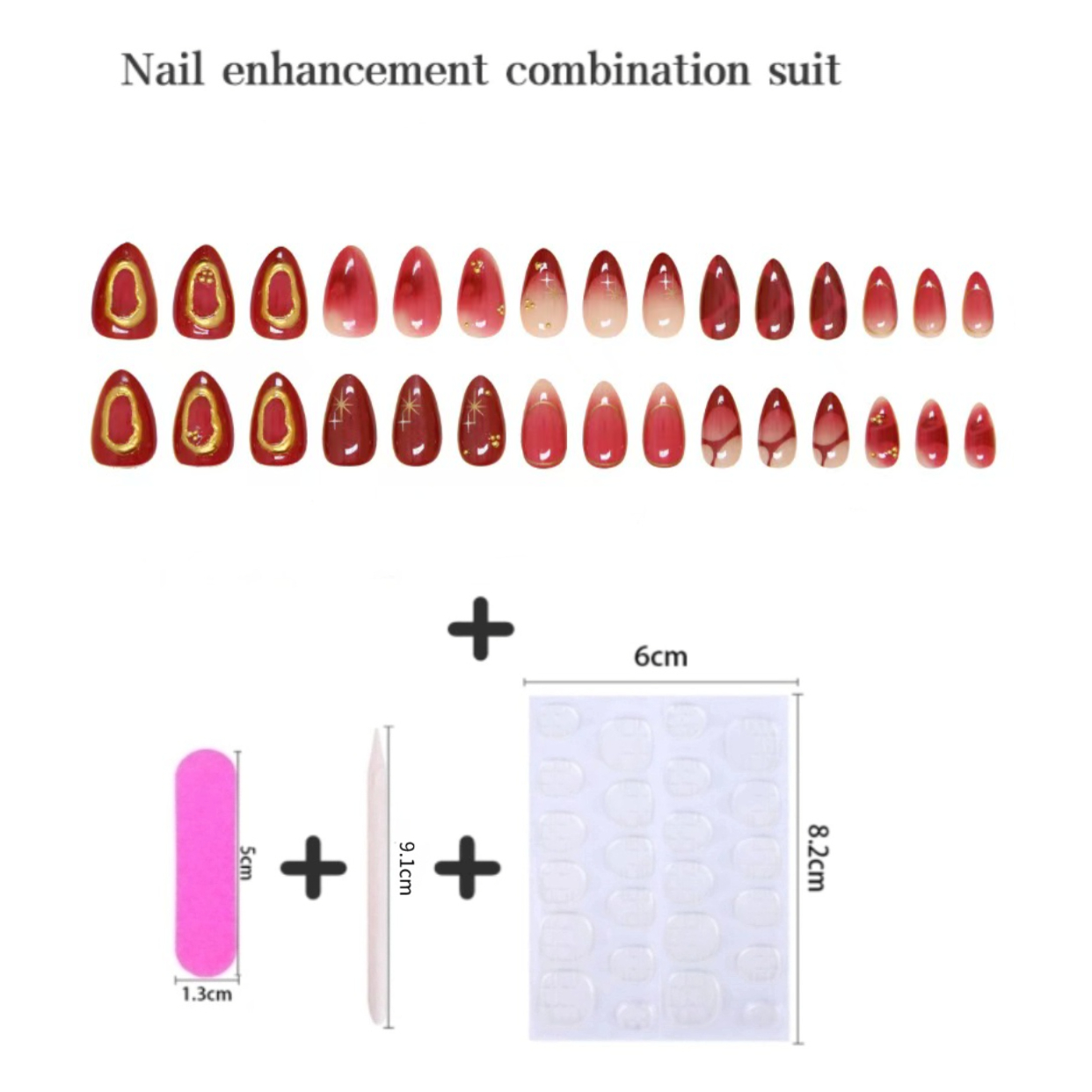 24pcs Red Almond False Nails A - đánh giá và giá Resin Art Online