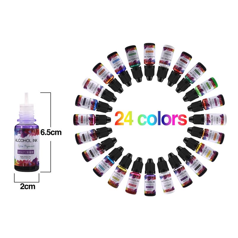24 Màu/Bộ 10Ml Nhựa Sắc Tố Ngh - đánh giá và giá Resin Pigment Alcohol Ink