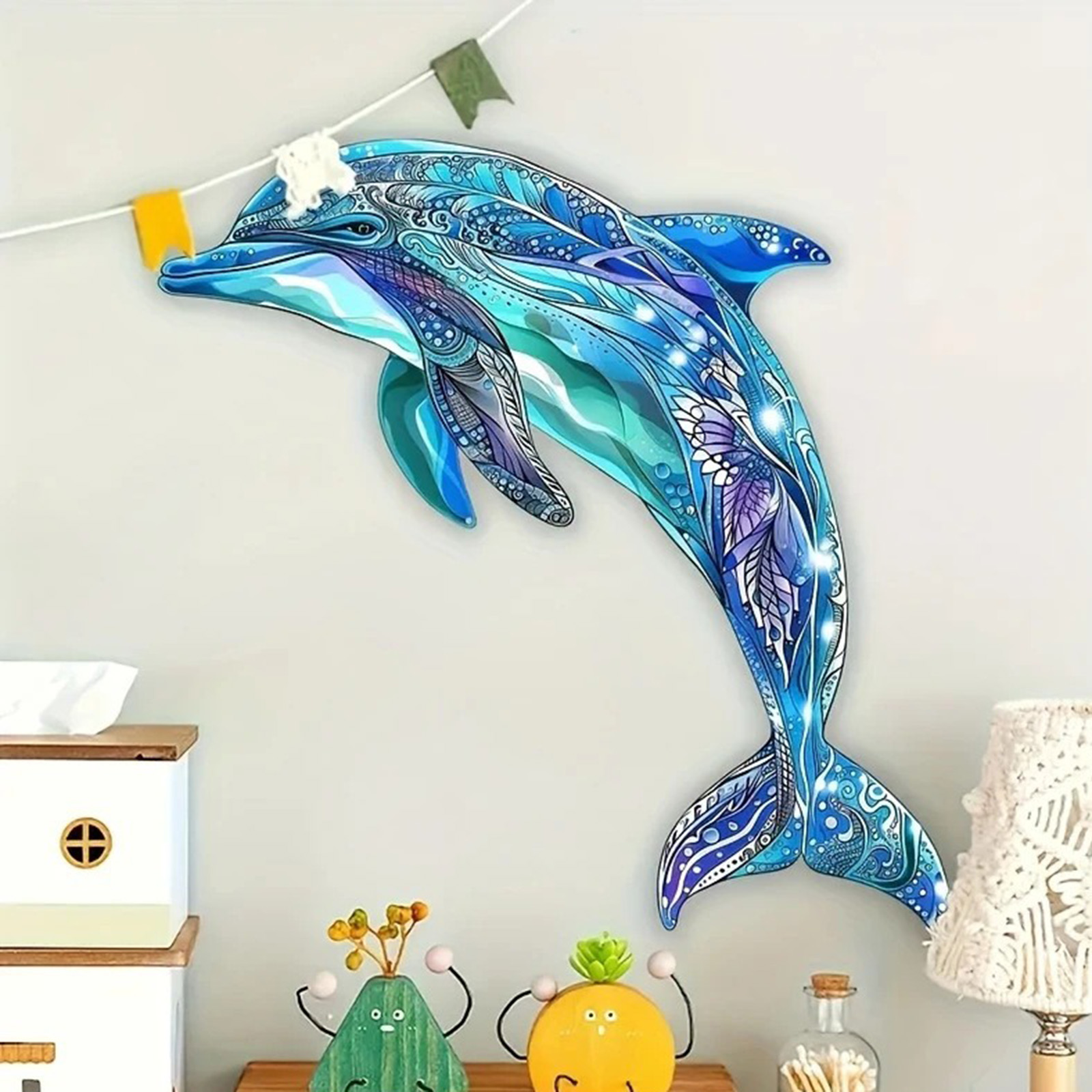 Dolphin Metal Wall Decor Brigh - đánh giá và giá Resin Art Hanging