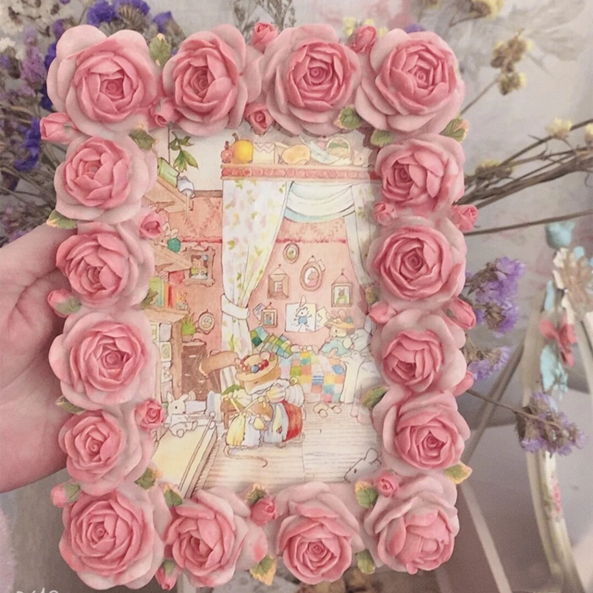 Pink Rose Blossom Series Warm  - đánh giá và giá Resin Art For Photo Frame