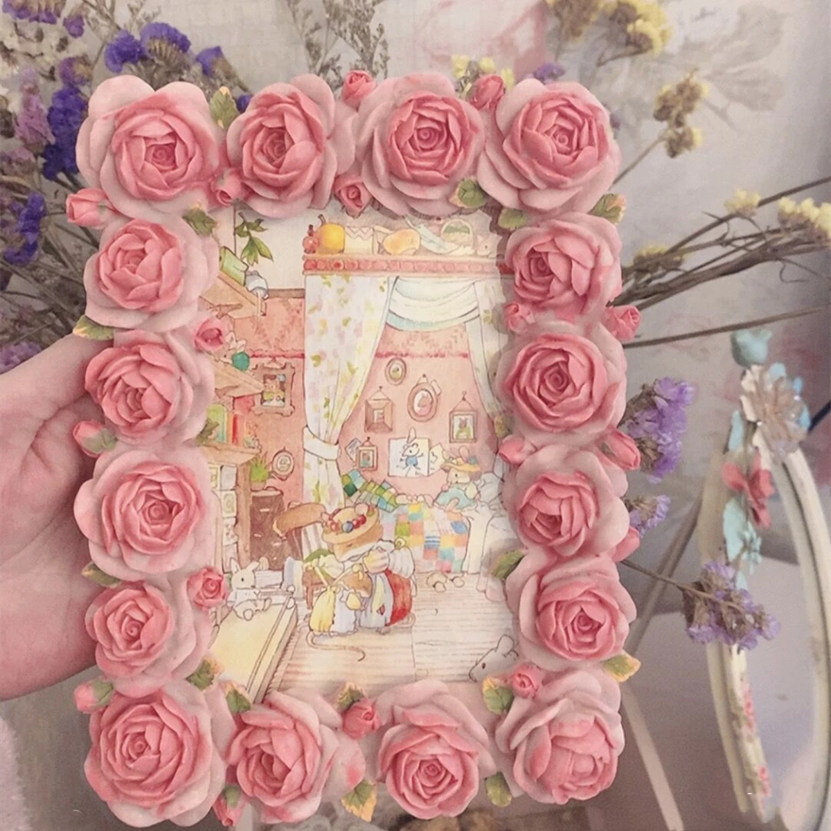 Pink Rose Blossom Series Warm  - đánh giá và giá Resin Art For Photo Frame