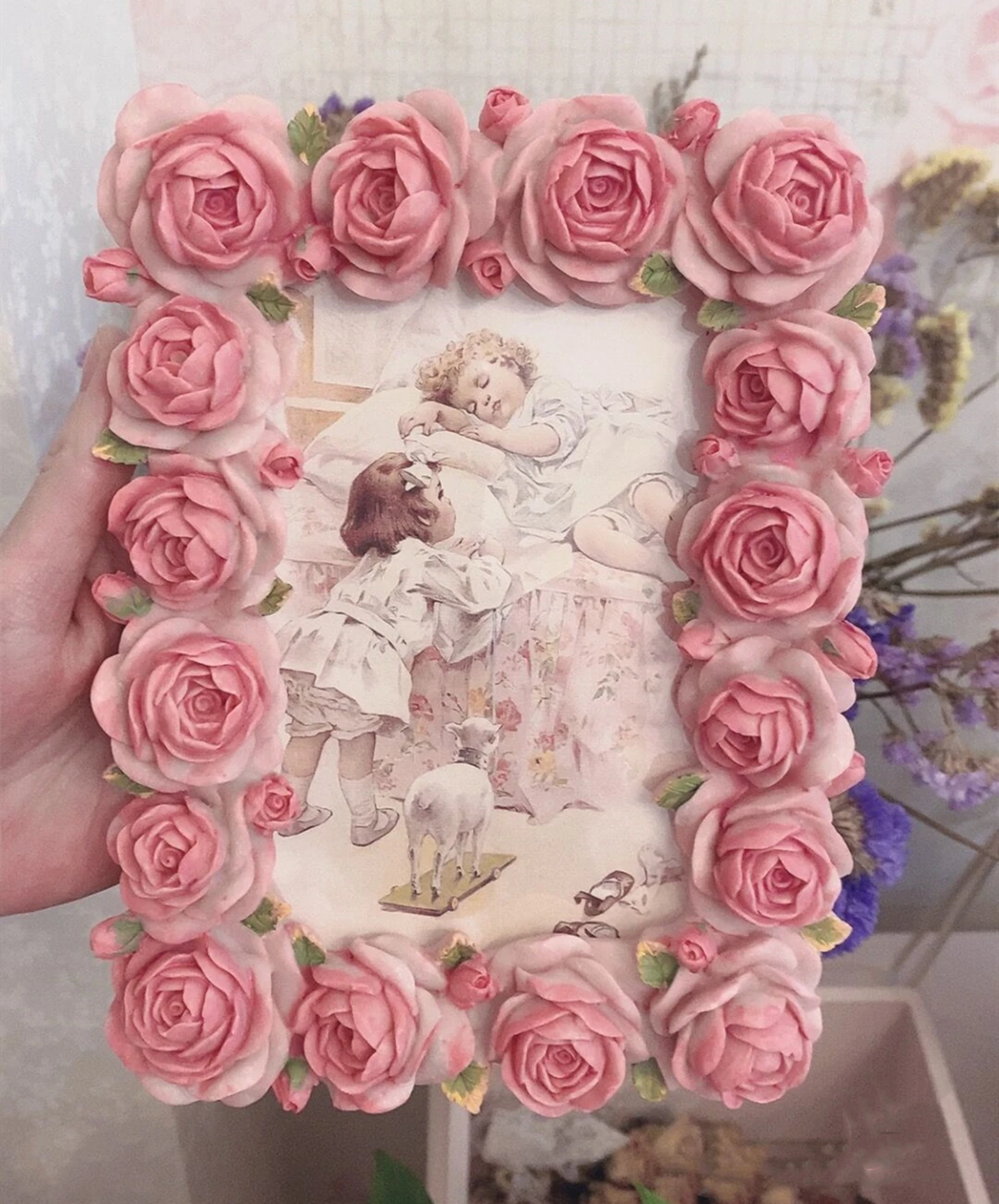 Pink Rose Blossom Series Warm  - đánh giá và giá Resin Art For Photo Frame