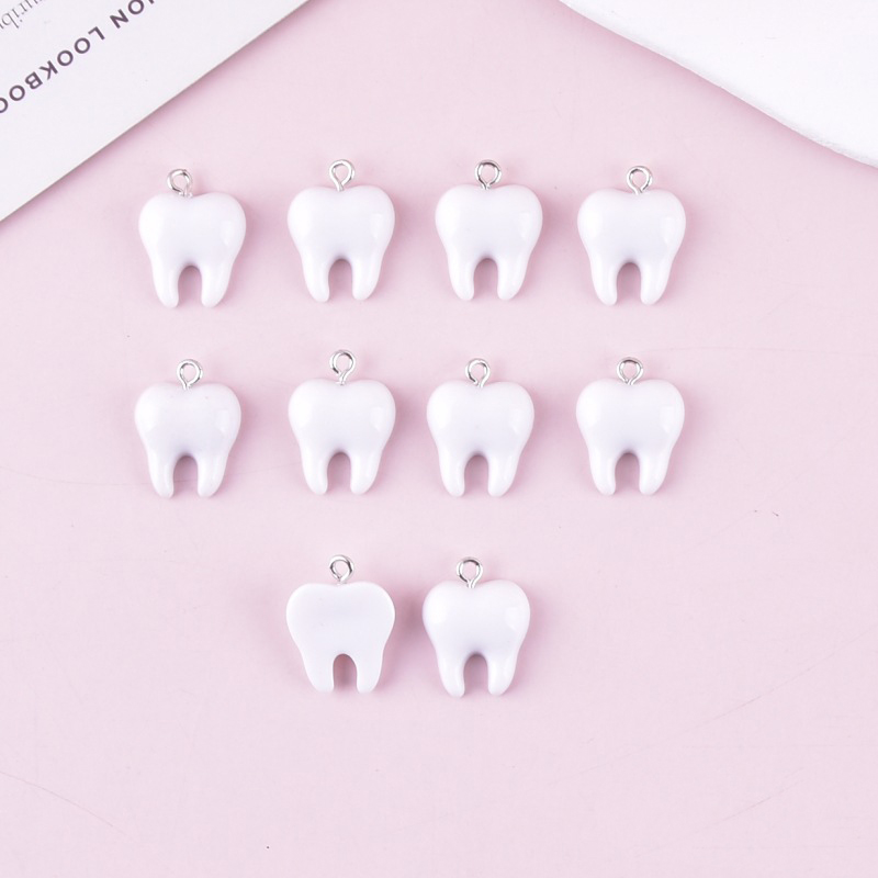 10pcs Cute White Teeth Resin P - đánh giá và giá Resin Art Jewelry Kit