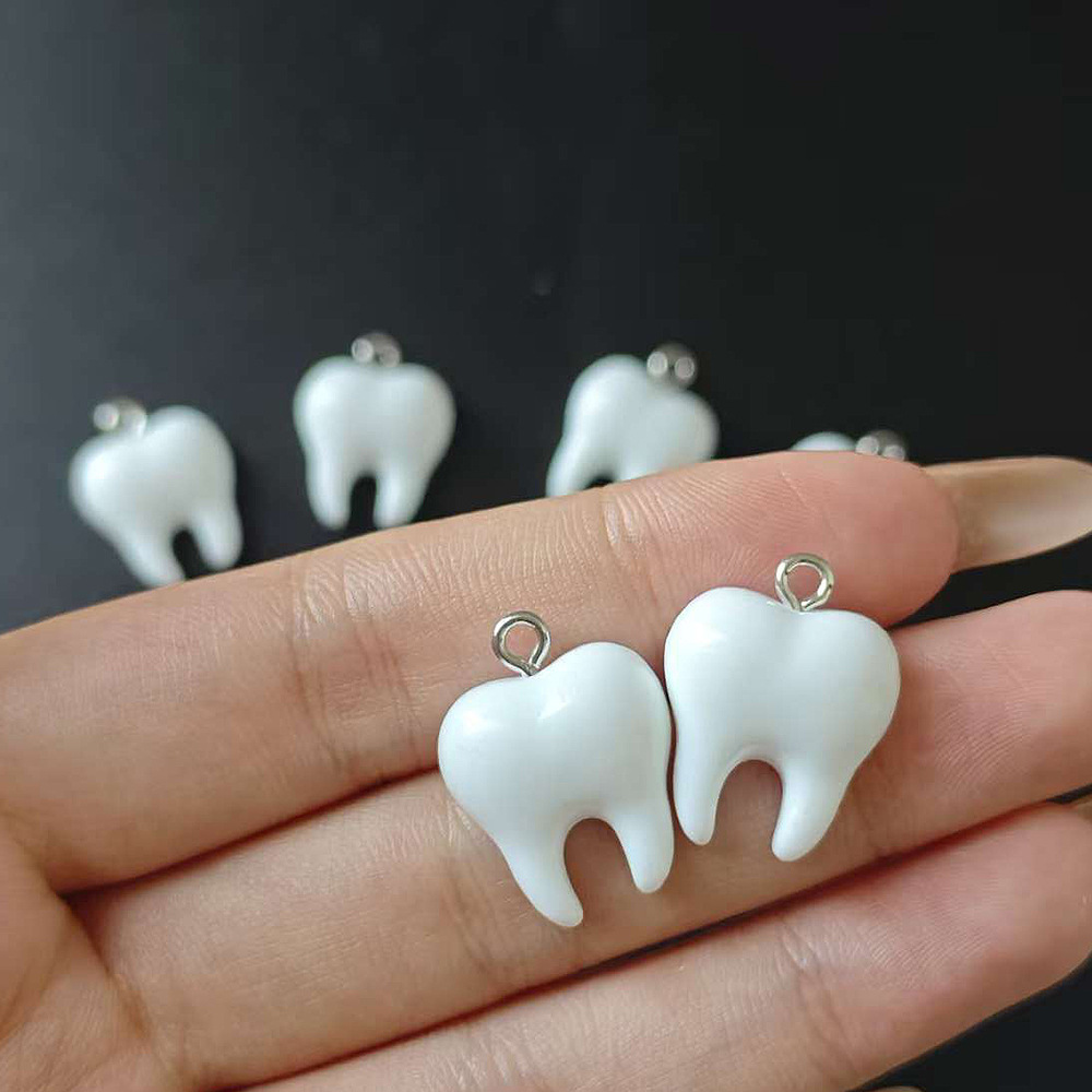 10pcs Cute White Teeth Resin P - đánh giá và giá Resin Art Jewelry Kit