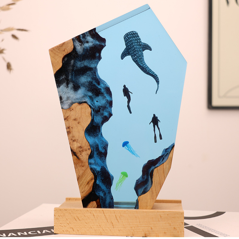 Resin Cave Whale Diver Desktop - đánh giá và giá Resin Art For Anniversary Gift