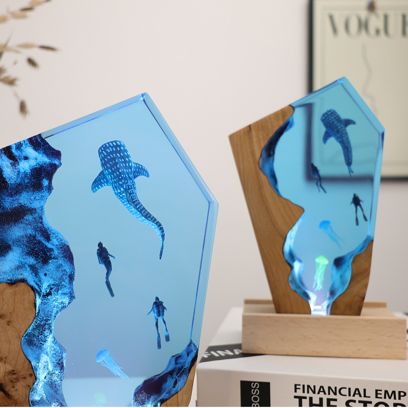 Resin Cave Whale Diver Desktop - đánh giá và giá Resin Art For Anniversary Gift