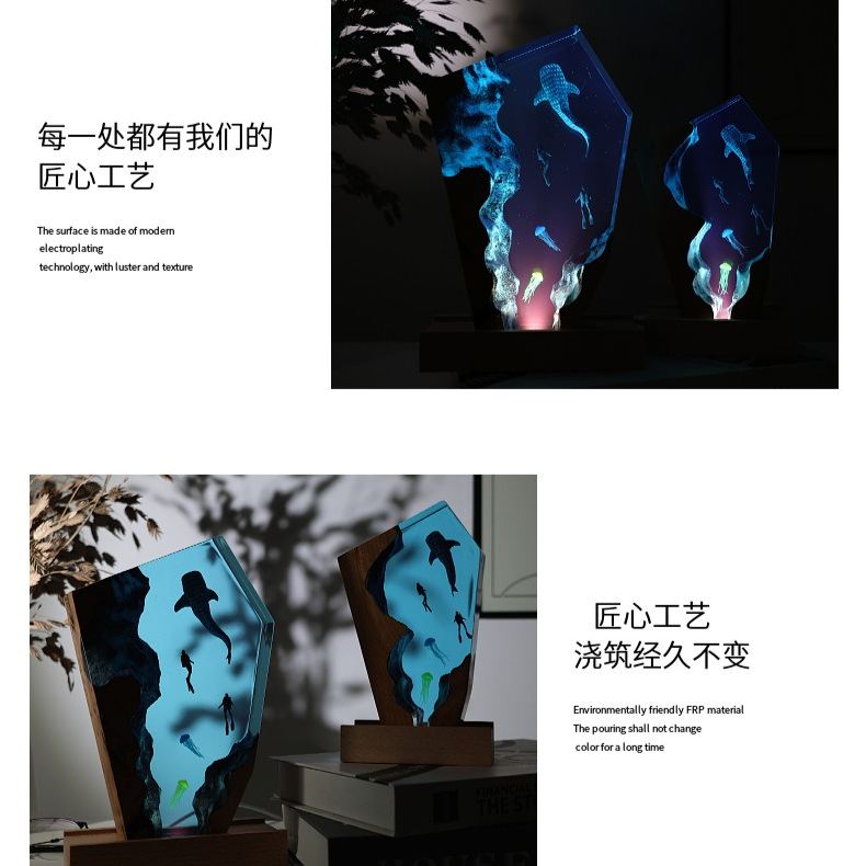 Resin Cave Whale Diver Desktop - đánh giá và giá Resin Art For Anniversary Gift