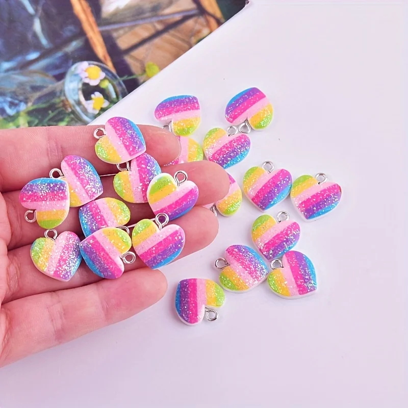 10Pcs Colorful Heart Resin Cha - đánh giá và giá Resin Art Jewelry Kit