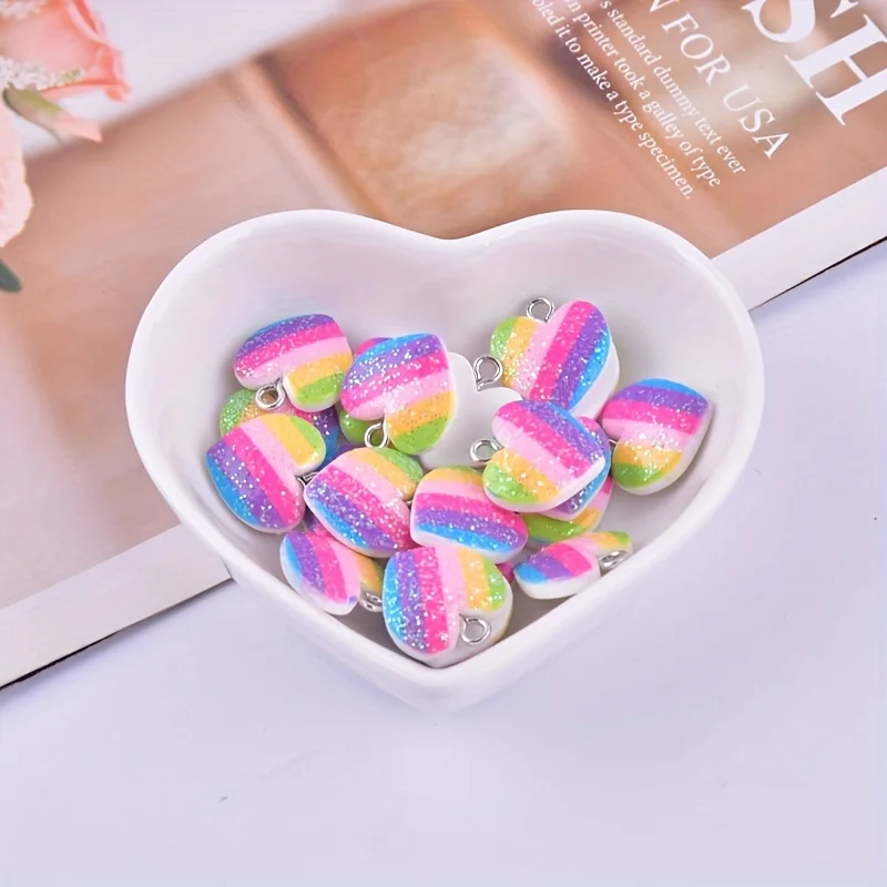 10Pcs Colorful Heart Resin Cha - đánh giá và giá Resin Art Jewelry Kit