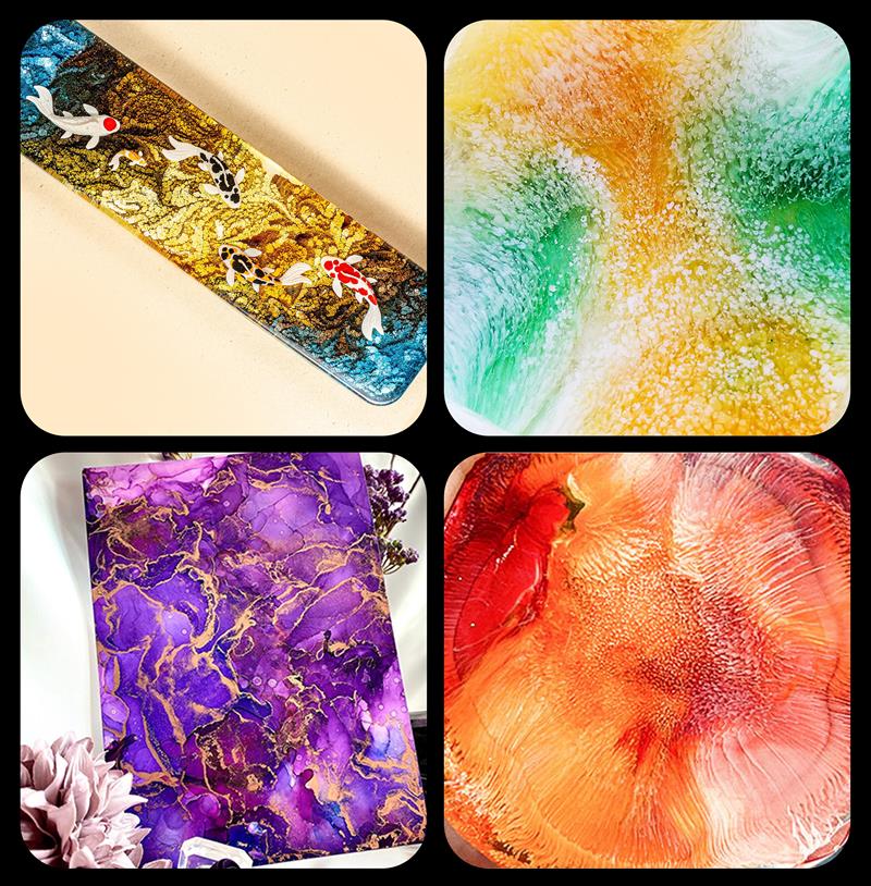 1 Set Art Ink Alcohol Epoxy Re - đánh giá và giá Resin Pigment Alcohol Ink