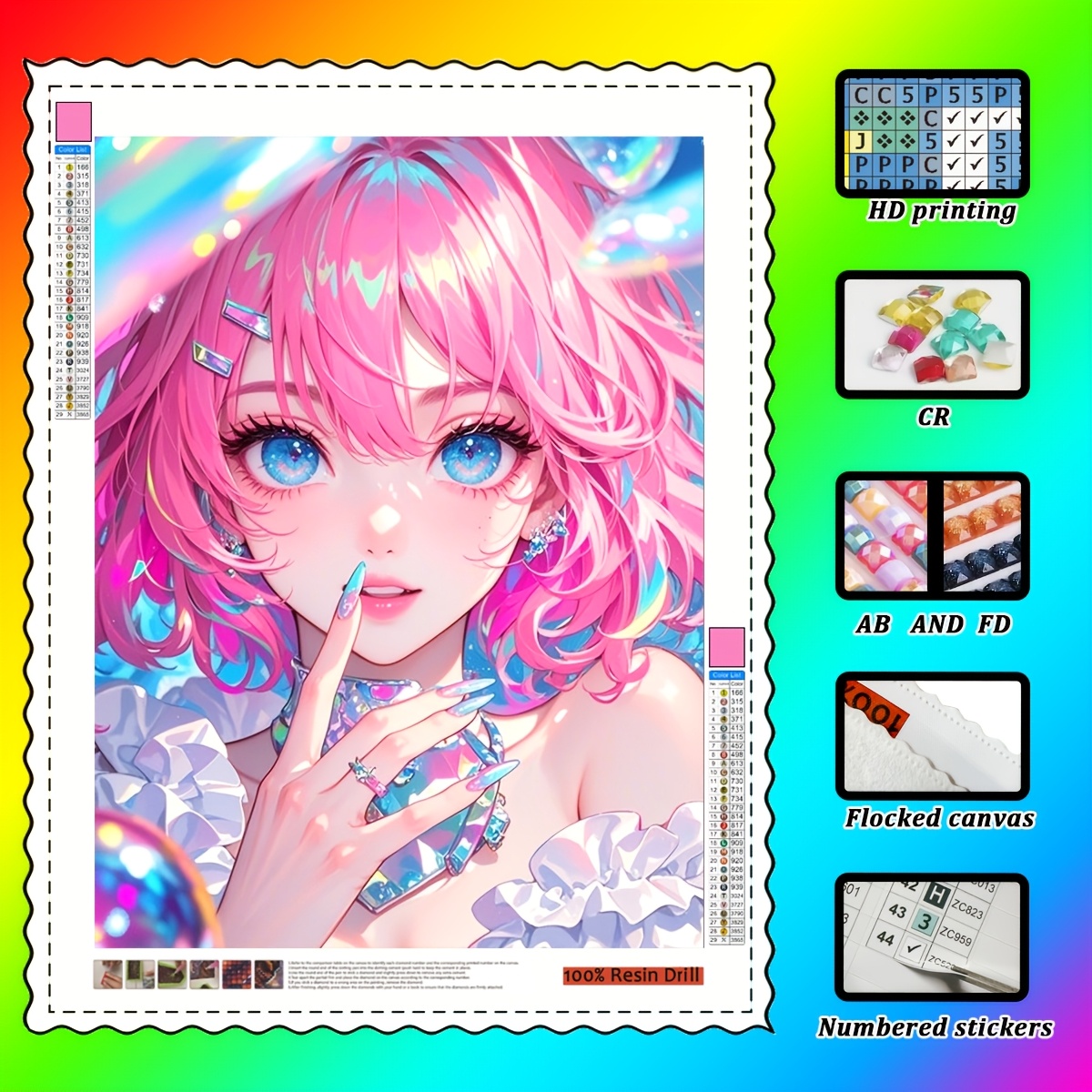 Wowo Art, a pink cartoon girl  - đánh giá và giá Resin Art Ring