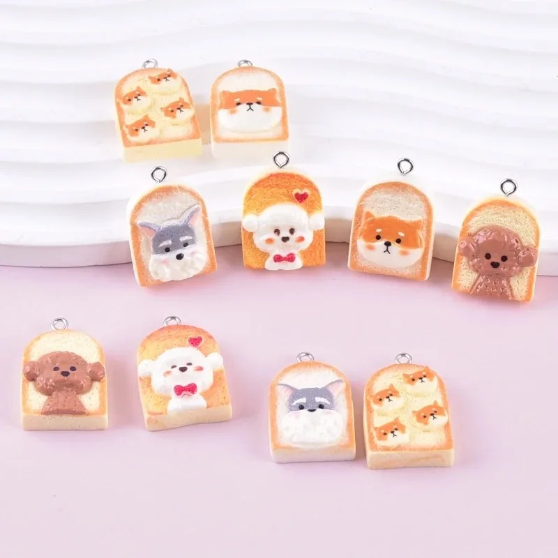 10Pcs Cute Toast Dog Resin Pen - đánh giá và giá Resin Art Earrings