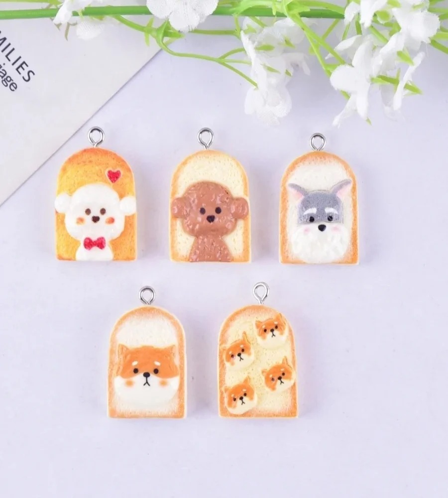 10Pcs Cute Toast Dog Resin Pen - đánh giá và giá Resin Art Earrings
