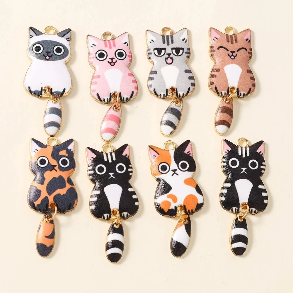 10Pcs 16×39mm Cute Cartoon Cat - đánh giá và giá Resin Art Jewelry Kit