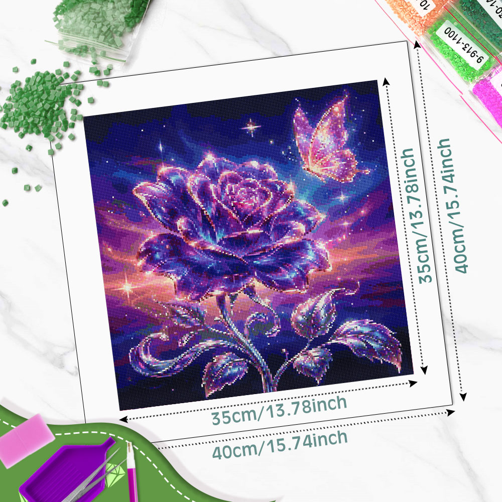 Huacan Full Square Round Diamo - đánh giá và giá Resin Art Rose