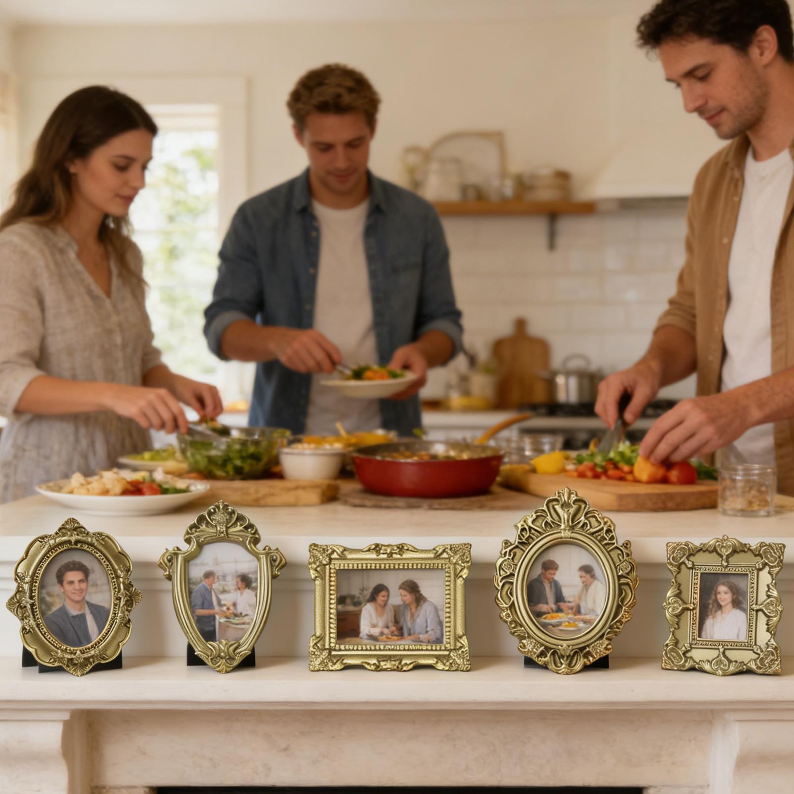 5PCS Gold Vintage Photo Frame  - đánh giá và giá Resin Art For Photo Frame