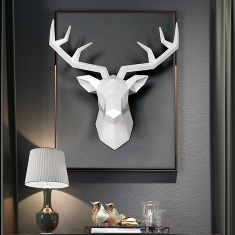 1PC Deer Head Sculpture Animal - đánh giá và giá Resin Art Hanging