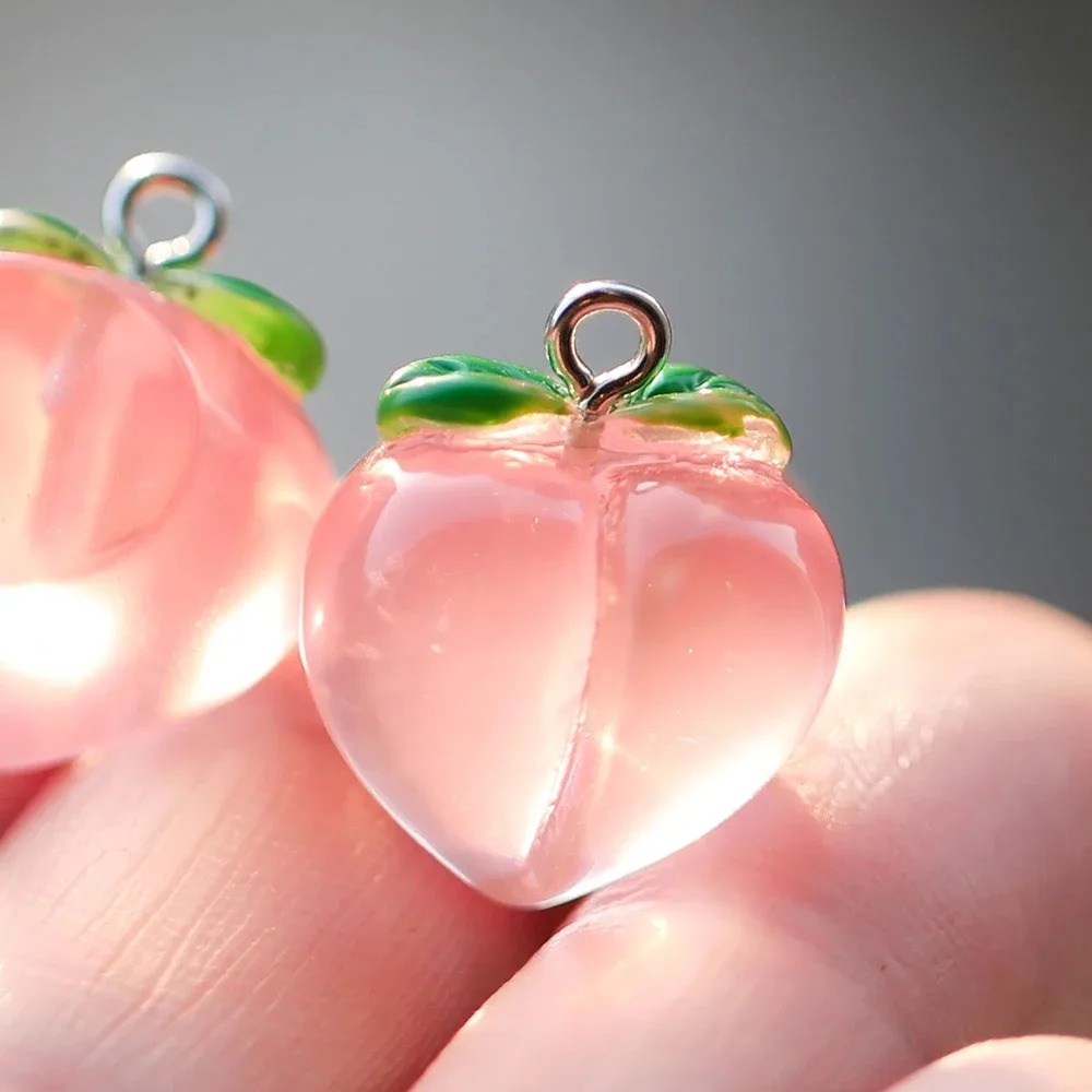 10Pcs Transparent Pink Peach R - đánh giá và giá Resin Art Earrings