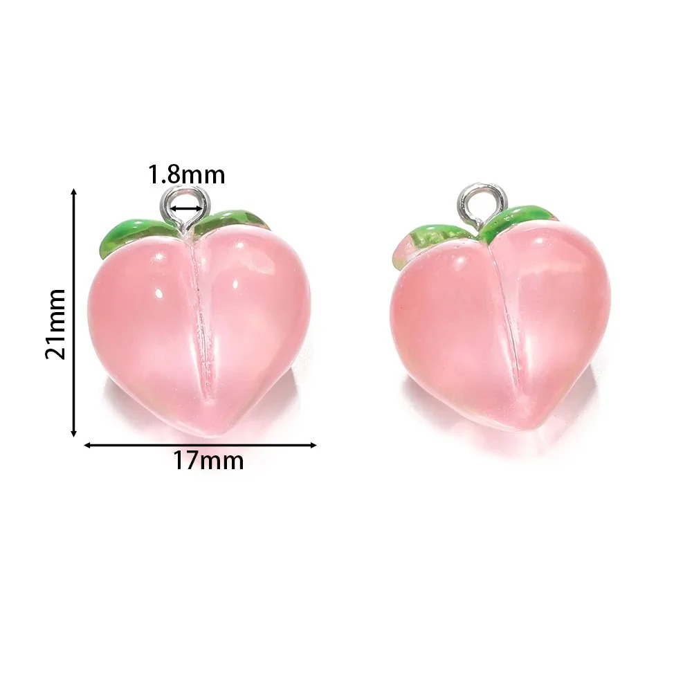 10Pcs Transparent Pink Peach R - đánh giá và giá Resin Art Earrings