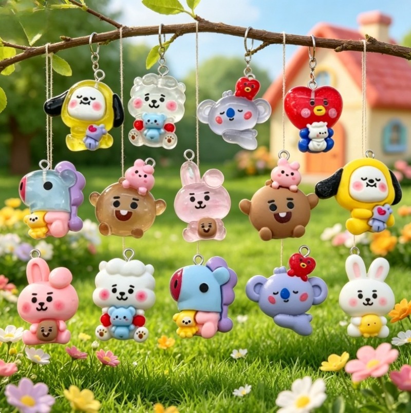 7pcs BT21 Resin Cartoon Charm  - đánh giá và giá Resin Art Jewelry Kit