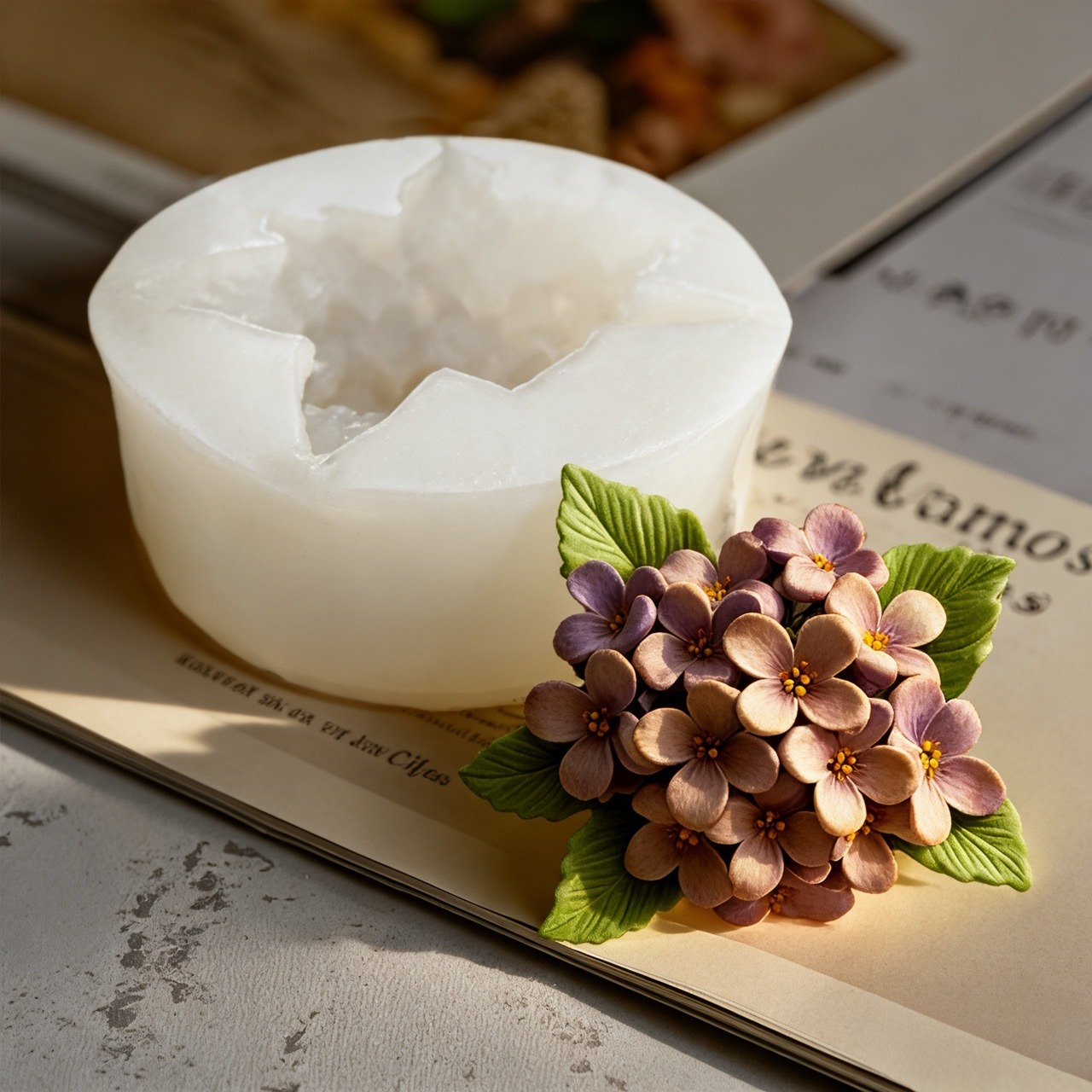 2-Piece 3D Rose and Lilac Sili - đánh giá và giá Resin Art Rose